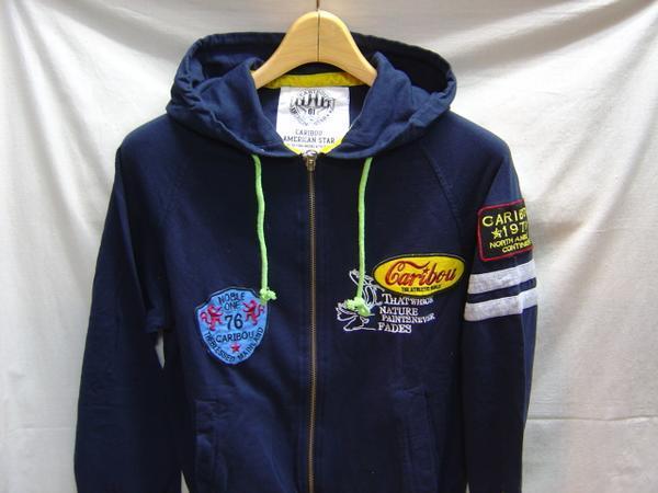 ★送料割引!ヨットパーカ スウェットパーカ 裏パイル タイトフィット Mサイズ 紺 Caribou★未使用格安!拍卖