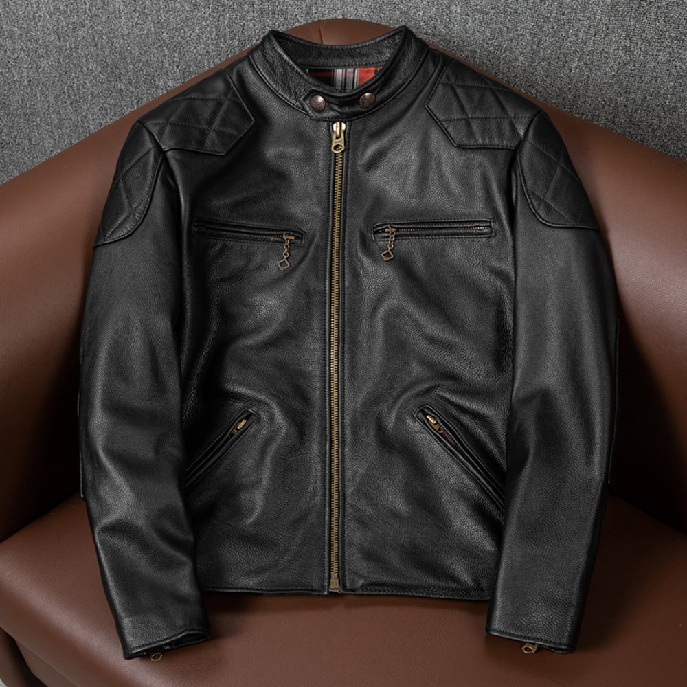 レザージャケット 上品 バイクジャケット 本革 牛革 秋冬 ライダースジャケット 革ジャン S~5XL拍卖