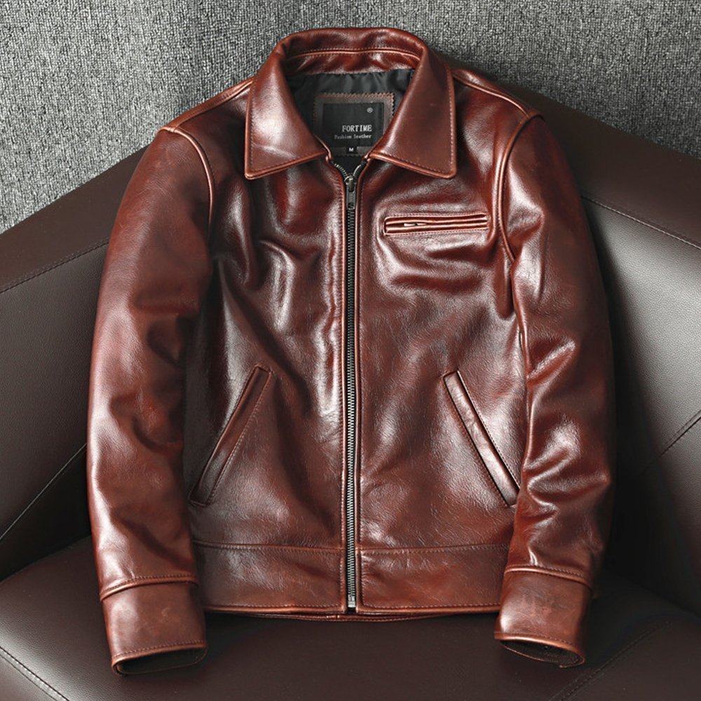上品 アメカジ レザージャケット 本革 牛革 高級 ライダースジャケット 革ジャン 秋冬★ブラウン/Mサイズ拍卖
