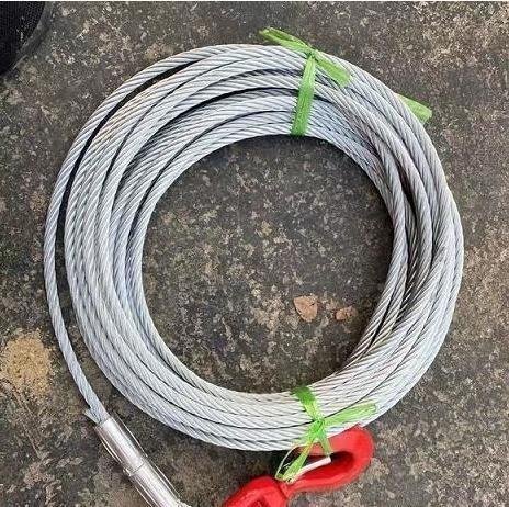 強くお勧め★ウインチワイヤー ケーブル ワイヤーロープ 電動ウインチ用 10mm×20m フック付 耐荷重4t 亜鉛メッキ鋼製 積載車用 品質保証拍卖