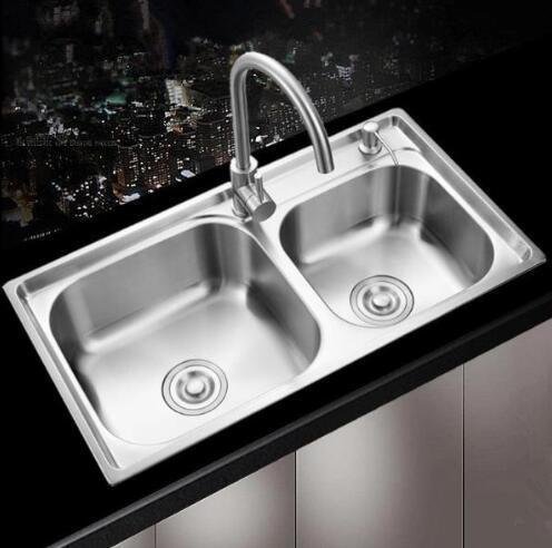 超人気★実用 キッチン用品 ステンレス製流し台 台所 2槽シンク 食器洗いシンク 野菜シンク 肥厚大容量 便利 セット内容多い拍卖