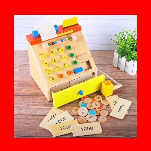 子供レジ レジごっこ コンビニ 木製 おままごと お金計算 おもちゃ拍卖