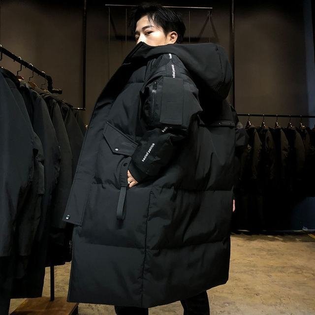 ダウンコート ロングコート ダウンジャケット メンズ コート アウター 厚手防寒着 冬物 フード付き 撥水 リアルダウン90%羽毛 暖か M拍卖