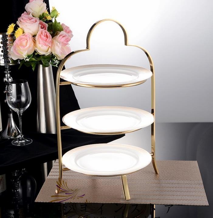新品! ケーキ スタンド プレート 3段セット アフタヌーンティー フルーツ トレー 皿拍卖