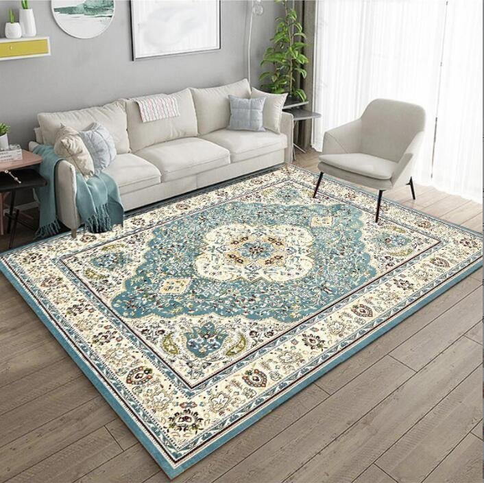 人気美品★ペルシャ絨毯の本場からイラン製 シルク調 高密度ノット 玄関マット ラグ/マット カーペット ウィルトン 滑り止め付拍卖