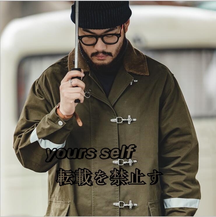 極美品★ ヴィンテージ復刻 コットンキャンバスファイヤーファイターコート ファイヤーマンコート 消防士サイズ S~2XL アメカジ拍卖