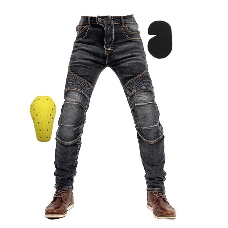 メンズ バイクデニムパンツ バイクパンツ プロテクター付き バイクジーンズ 耐磨 ライダースパンツ ストレッチ S~3XL ブラック拍卖