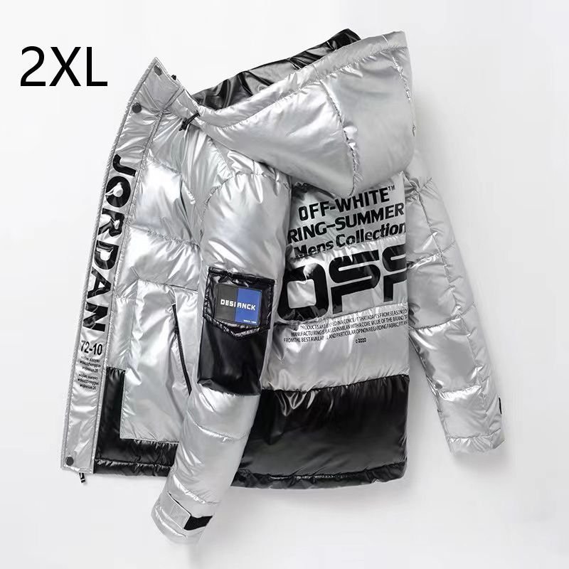 ダウンコート ダウンジャケット アウター メンズジャケット きれいめ 30代 40代 大きいサイズ 上品 防寒 お洒落 シルバー XXL拍卖