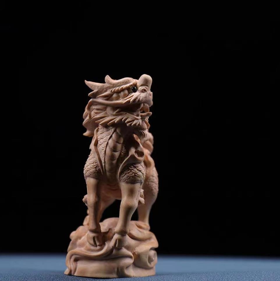 新入荷☆麒麟 木彫り 極細工 開運招福強運風水グッズ 縁起物 贈り物拍卖