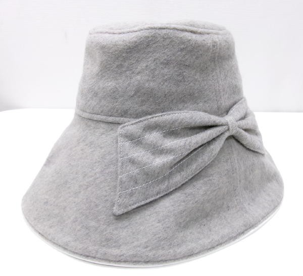 新品★Athena New York アシーナニューヨーク★NORA RIBBON ノラリボン★ウールハット★グレー★サイズ調整可能★UVカット拍卖