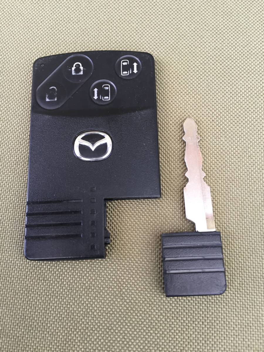 マツダ 純正 アドバイストキー 4ボタン 両側スライド 点灯有り カードキー キーレス ビアンテ プレマシー MPV等 定形外・同梱発送 ⑮拍卖