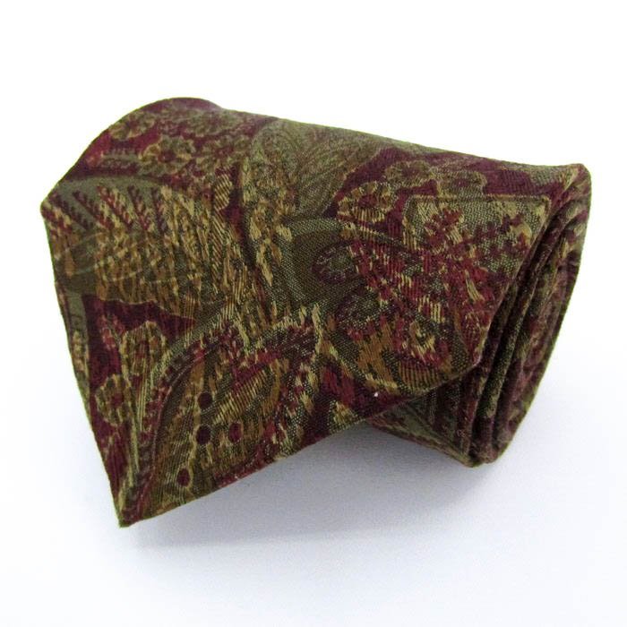 ヴァレンティノルディ ブランド ネクタイ ボタニカル柄 総柄 伊製生地 未使用タグ付 メンズ ワインレッド valentino rudy拍卖