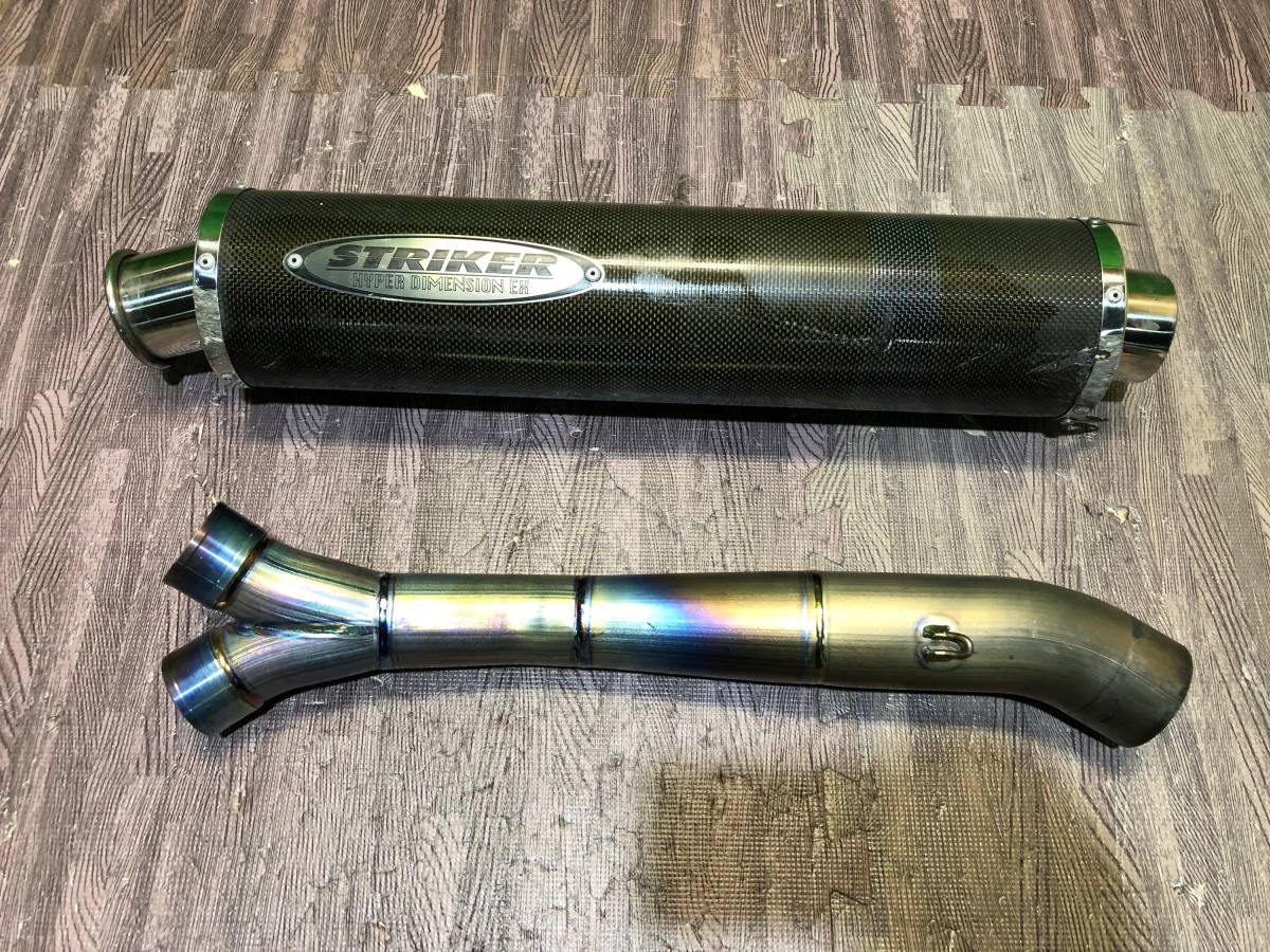 ストライカー 社外 サイレンサー カーボン マフラー 管16284×2拍卖