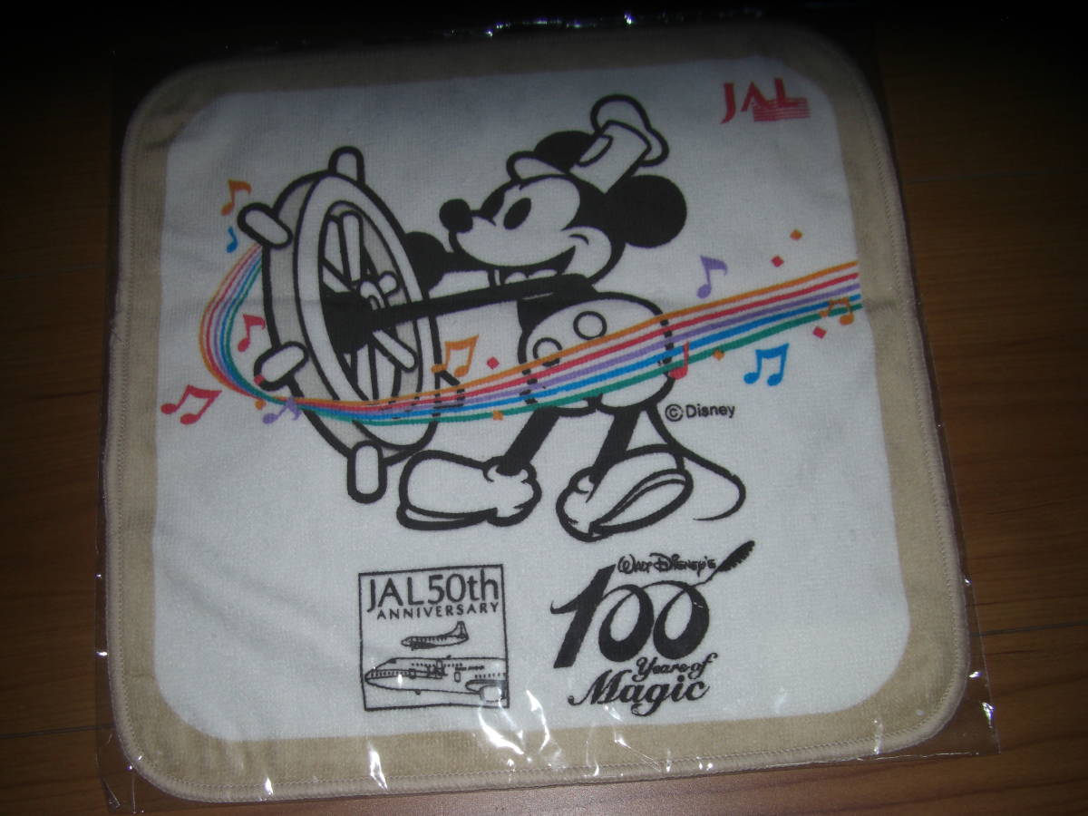 JAL50th ミッキーマウスハンドタオル拍卖