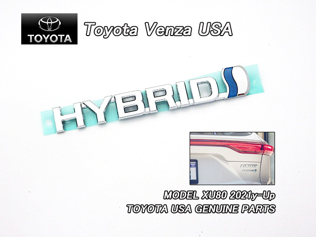 ハリアーXU80/TOYOTA/トヨタVENZA純正USエンブレム-リアHYBRID文字/USDM北米仕様80系HARRIERヴェンザUSAハイブリッドAXUH85.AXUH80拍卖