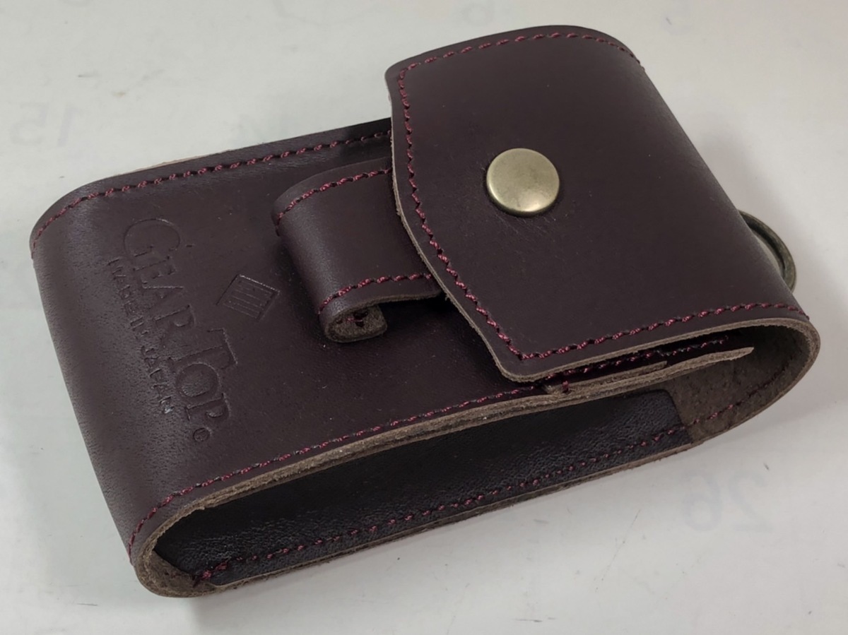 Zippo 革製 ライター&たばこ シガレット革ケース 皮(ワインレッド 茶)GT-303 ギアトップ 新品拍卖