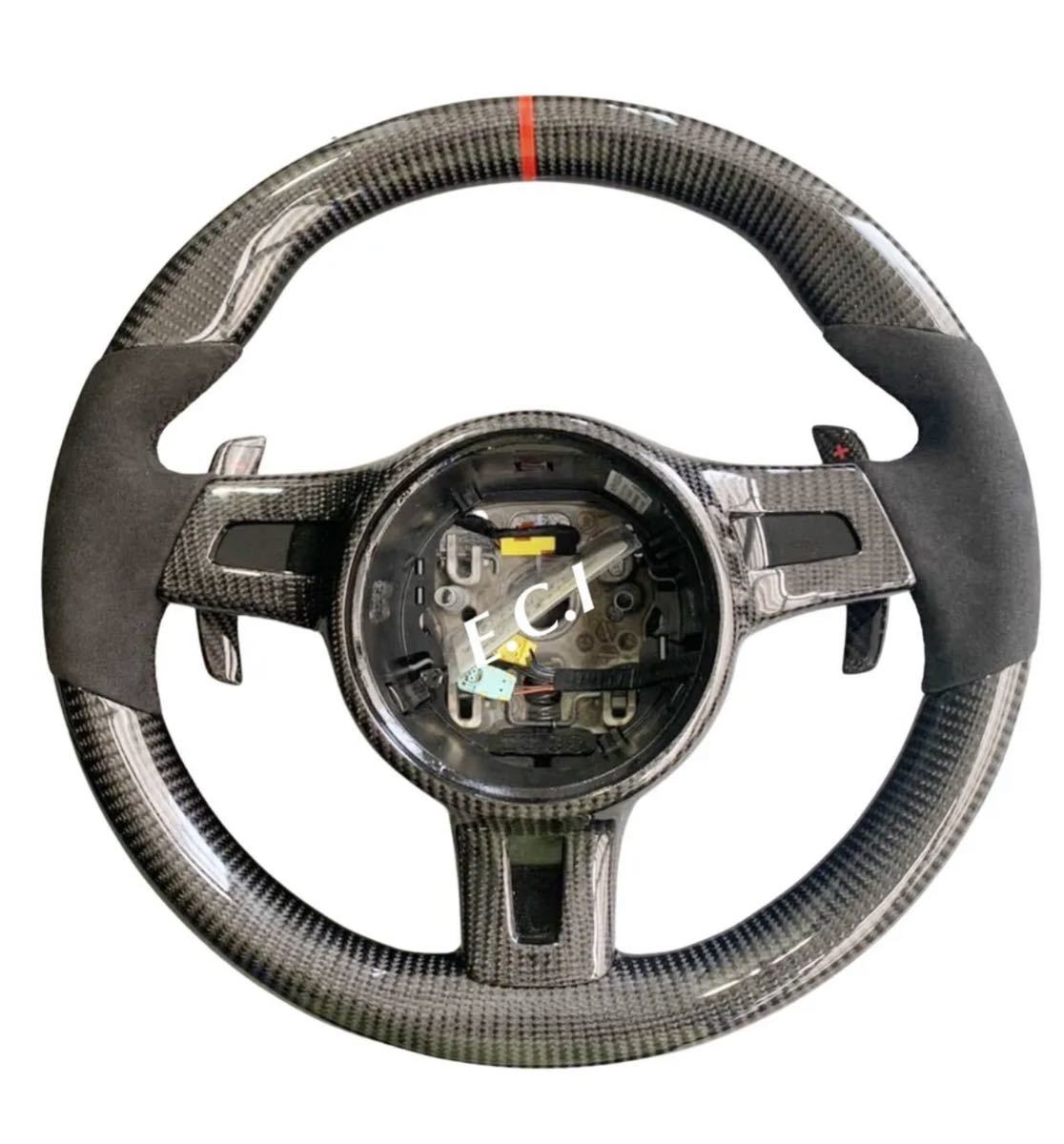 純正 ポルシェ スポーツ パドルシフト 991 997 958 970 カレラ カイエン カイマン ボクスター カーボン ステアリング 光機能無し スエード拍卖