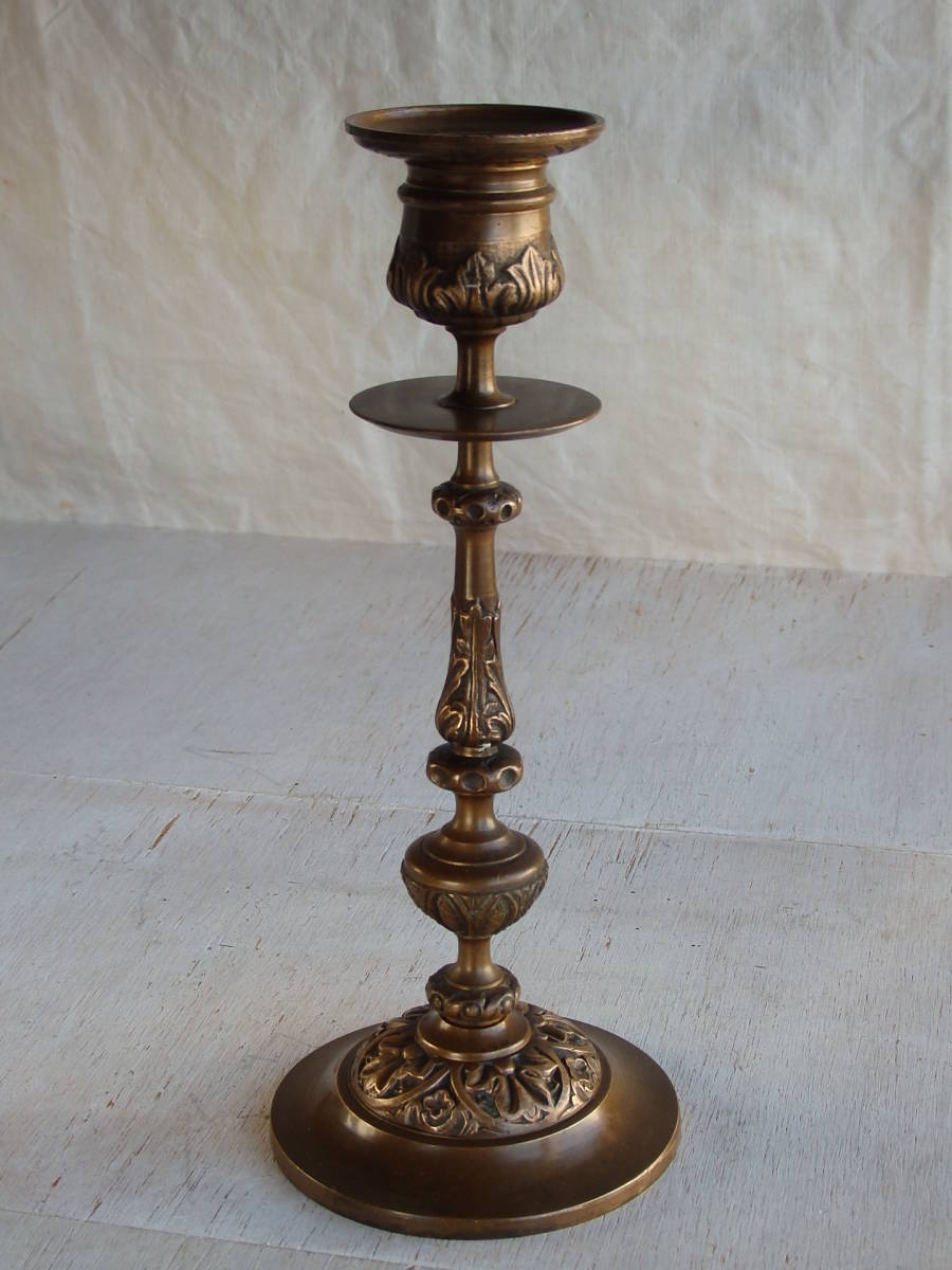 jadisフランスアンティーク キャンドルスタンド ブロンズ 青銅 ホルダー 蝋燭立て 燭台 蚤の市 ブロカント ゴールド 古い 素敵 t拍卖