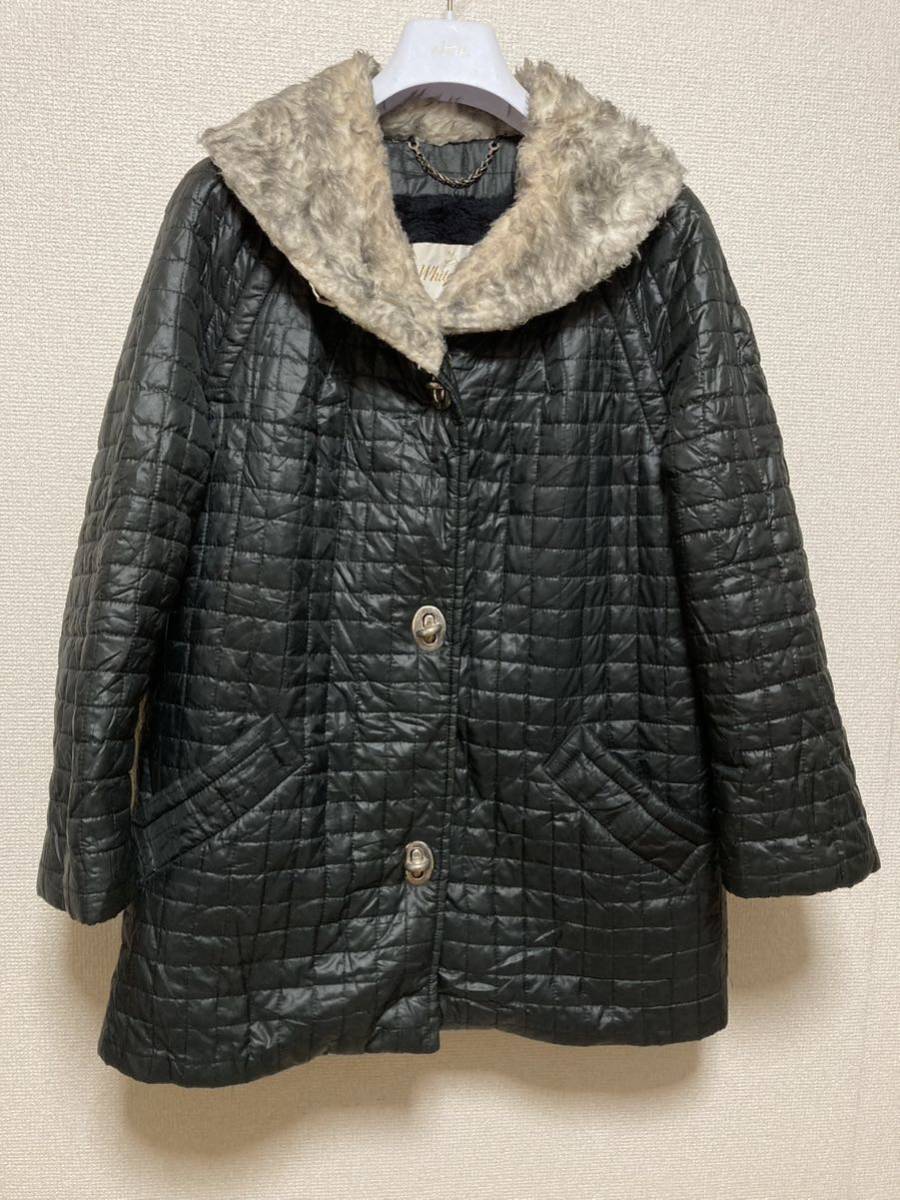 70's 80's USAヴィンテージ White Stag ナイロン キルティングコート 中綿コート 裏ボア 襟ファー 黒拍卖