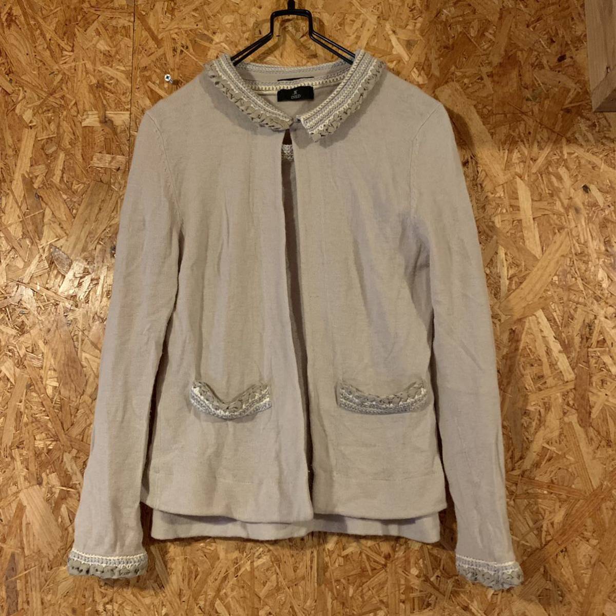 美品 INED イネド ニットカーディガン 半袖ニット 2ピース セット ウールトップス レディーストップス 2438拍卖