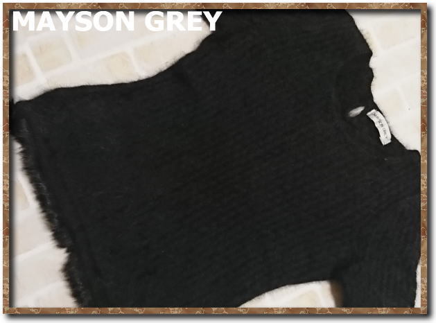 美品!!☆MAYSON GREY メイソングレイ ファー付きアンゴラニット 黒☆難あり拍卖