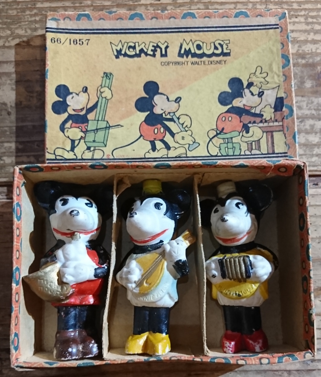 40s vintage mickey mouse アンティーク ミッキーマウス 箱付き デッドストック 陶器製 シリアルナンバー 限定拍卖