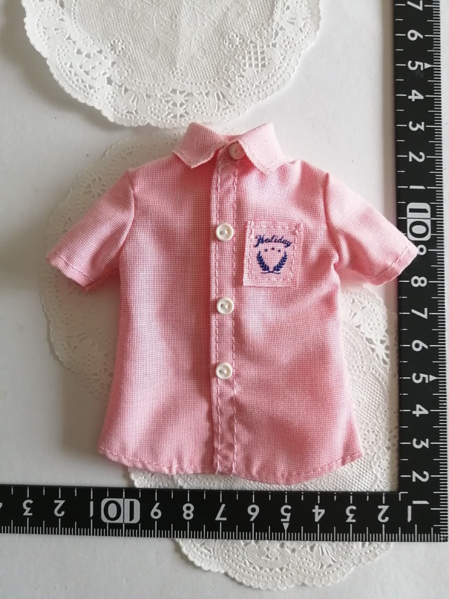 3r1116 ドール用 リカちゃんパパ シャツ 半袖 ピンク 1/6ドール拍卖