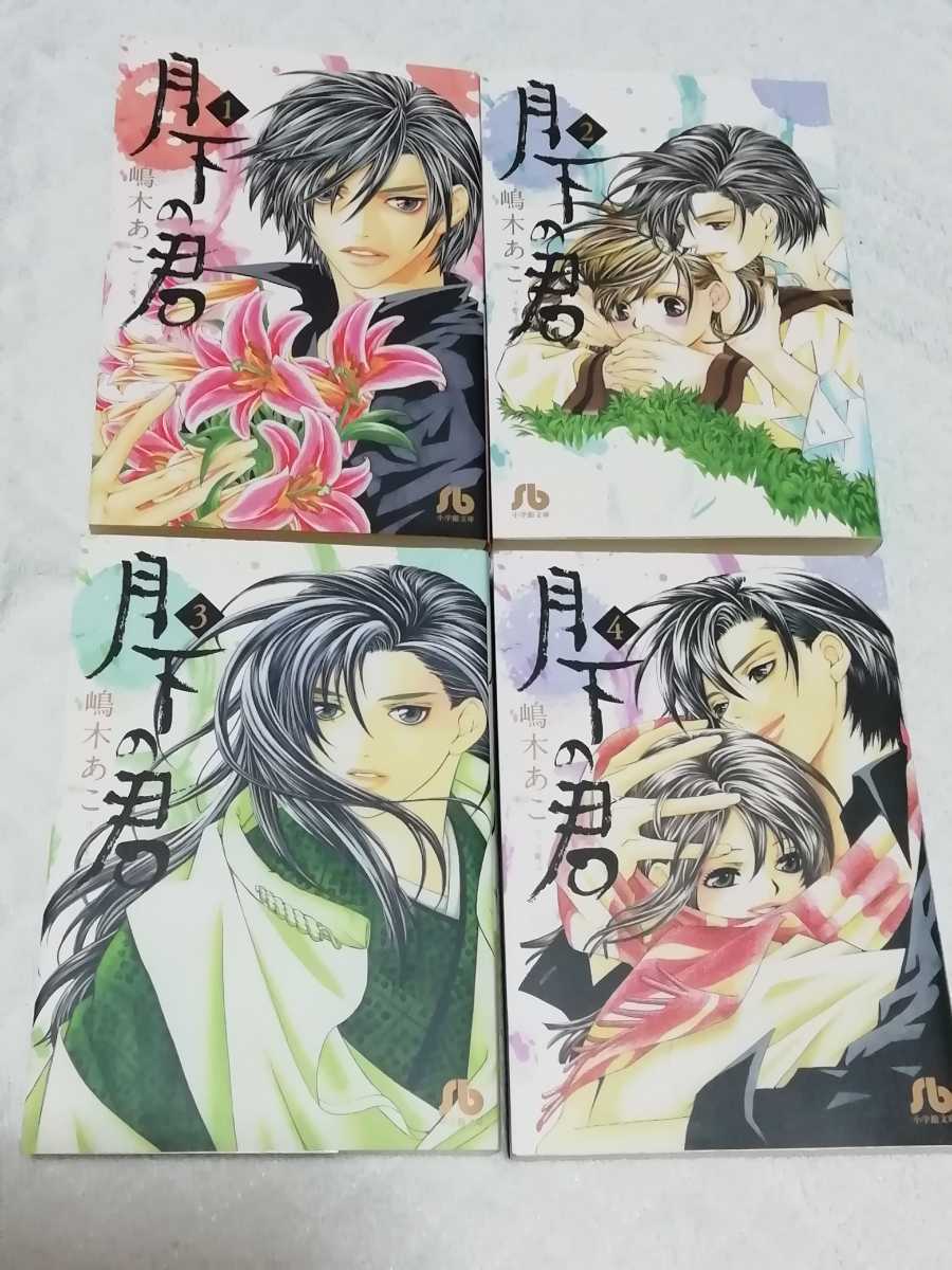 即決、嶋木あこ 文庫『月下の君』全4巻拍卖
