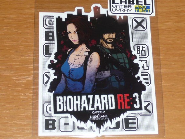 ◆バイオハザード ステッカー◆バイオハザードRE:3 ジル&カルロス◆B-SIDE LABEL◆カプコン◆拍卖
