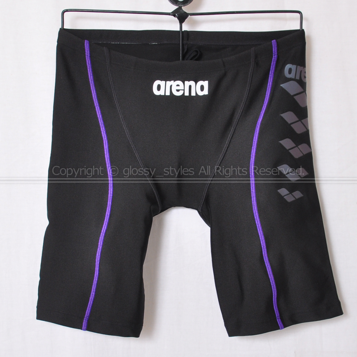 K1862-01■美品 arena アリーナ フィットネススパッツ水着 FLA-3970 ブラック×パープル M拍卖