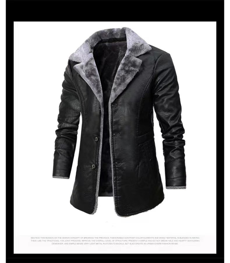 LRM011★新品ランチコート メンズ* ブルゾン ビジネスジャケット 革ジャン裏起毛裏ボア厚手防寒 冬服 カジュアル アウター2色から選択可拍卖