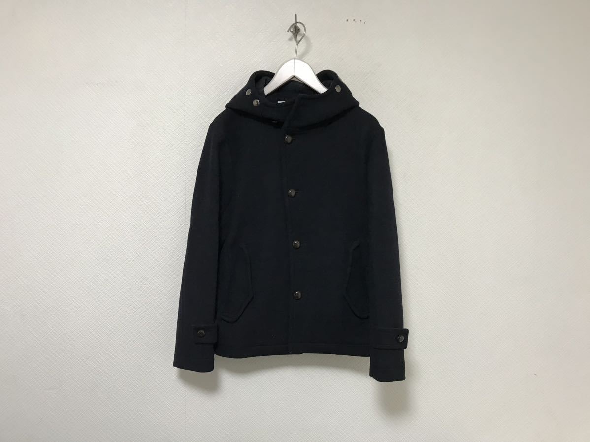 本物エディフィスEDIFICEウールくるみボタンパーカーコートジャケットワークサーフアメカジビジネススーツメンズ黒ブラック38M拍卖