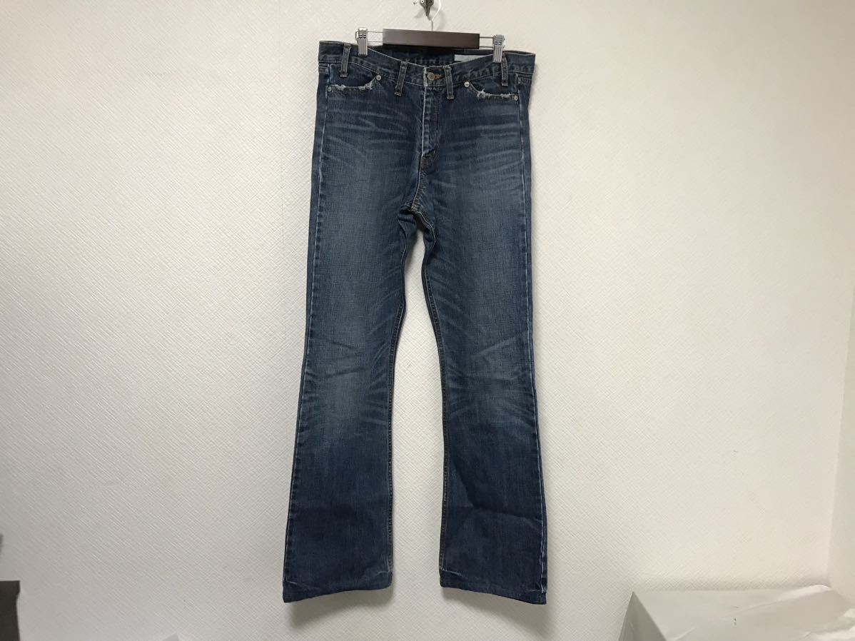 本物シカタCICATAコットンダメージ加工デニムパンツサーフアメカジミリタリービジネススーツゴルフメンズM青ブルー2拍卖