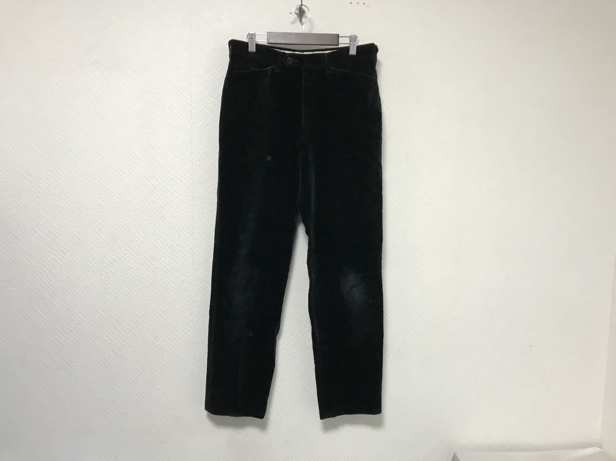 本物ポールスミスPAULSMITH LONDONコットンベロアチノパンツサーフアメカジミリタリービジネススーツゴルフメンズM黒ブラック日本製76拍卖