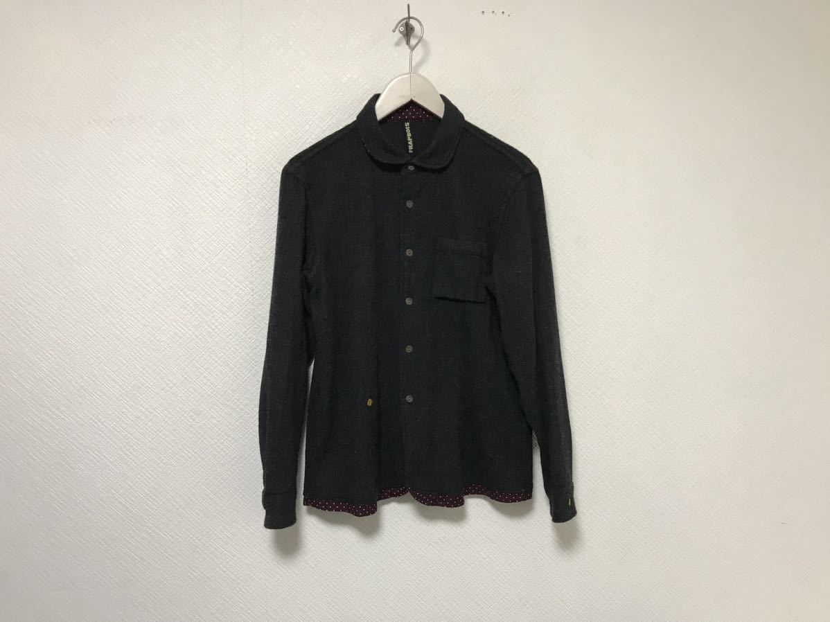 本物フラボアFRAPBOISウール長袖シャツメンズサーフミリタリーアメカジスーツビジネスストリートグレー1S拍卖