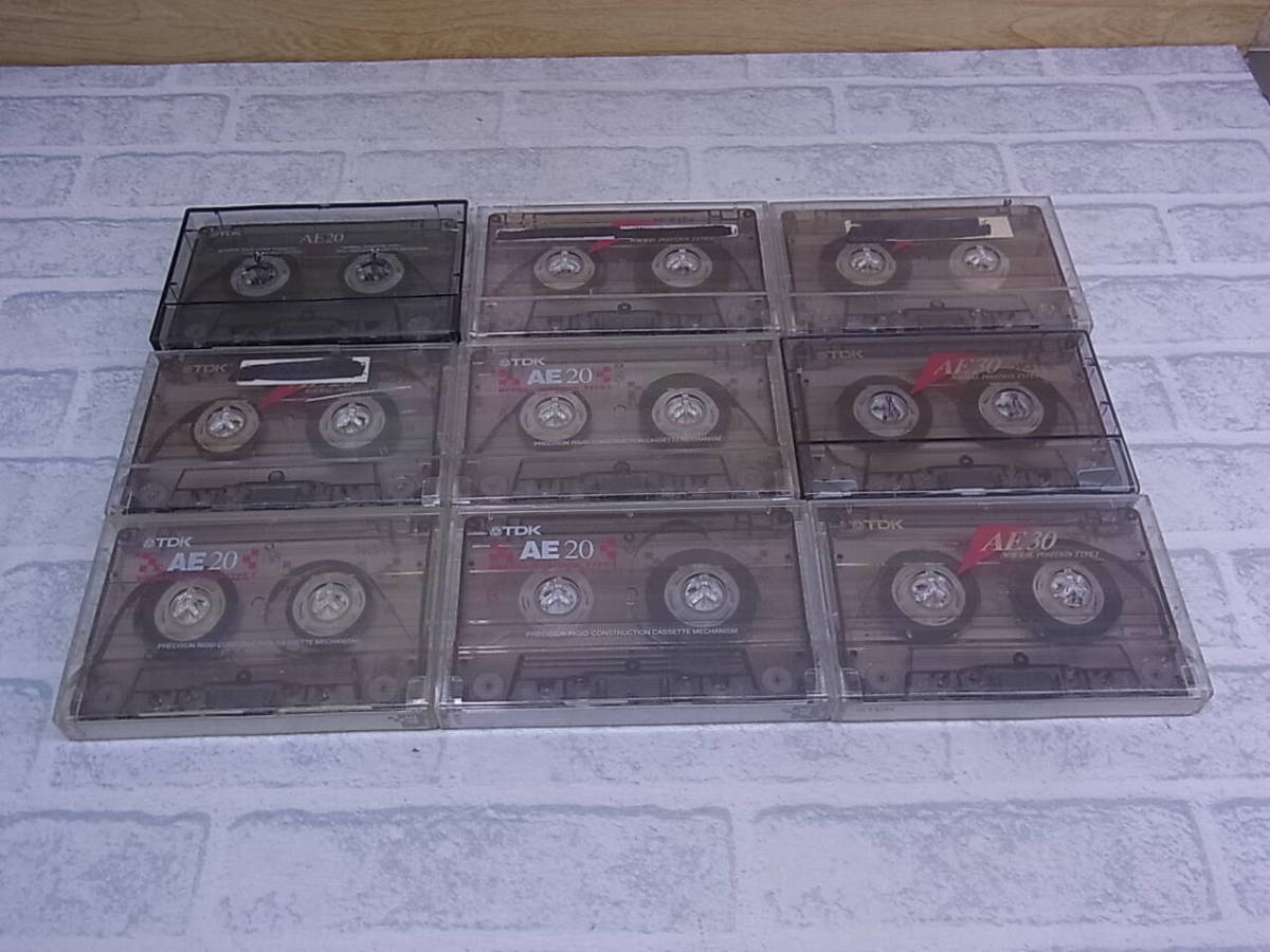 ◎L/716●【使用済】TDK☆カセットテープ 9本セット☆ノーマルポジション☆AE20 AE30☆動作不明☆ジャンク拍卖