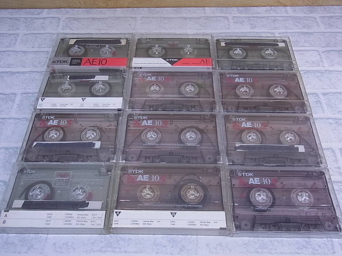 ◎L/721●【使用済】TDK☆カセットテープ 12本セット☆ノーマルポジション☆AE10☆動作不明☆ジャンク拍卖