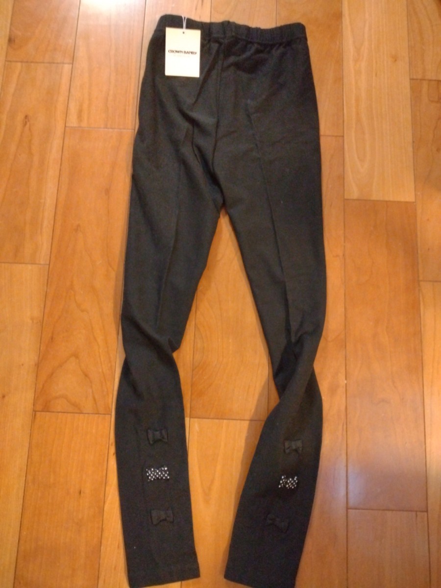 新品・タグ付き■ クラウンバンビ スパッツ 10分丈 140■リボン付き拍卖