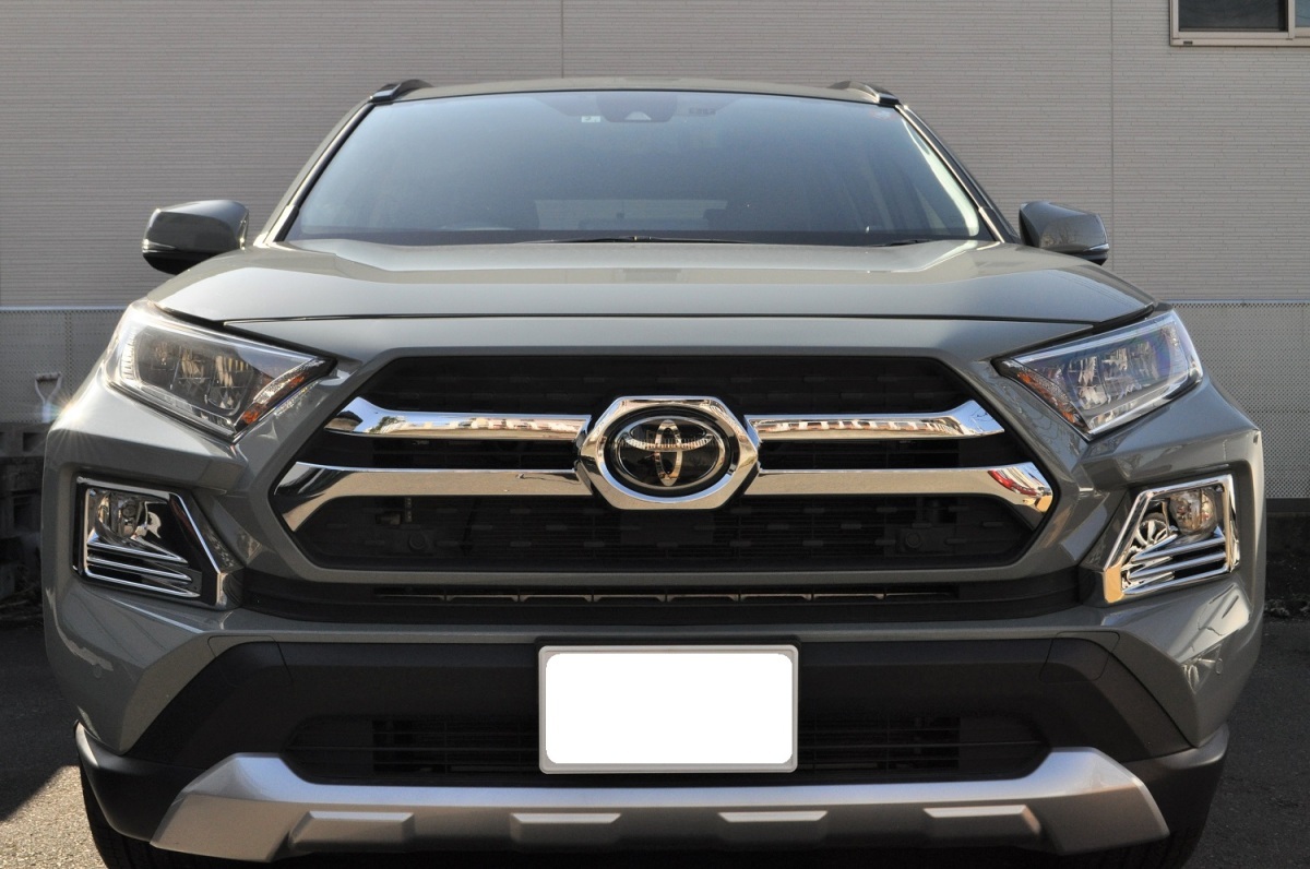 送料無料 MXAA54 RAV4 アドベンチャー用 フロントグリルガーニッシュ クロームメッキ ガラスコーティング施工済み拍卖