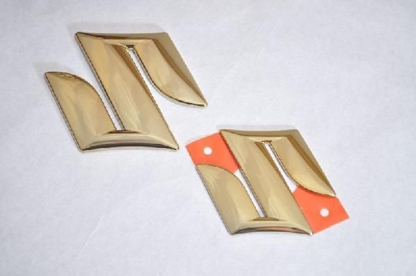 カラー エンブレム 送料無料 MA15 ソリオ フロント/リアSマーク ゴールド カーパーツ 純正 メッキ拍卖