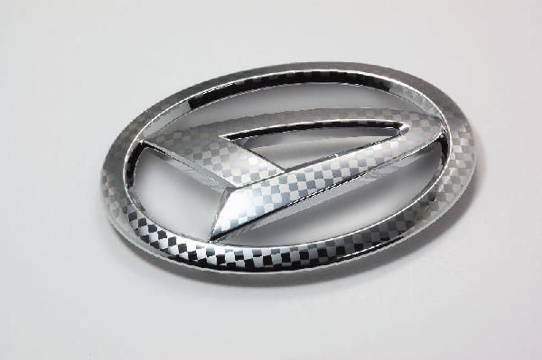 ファサネイトエンブレム 市松模様風 L575 ムーブコンテ セット クローム カーパーツ 純正 メッキ拍卖