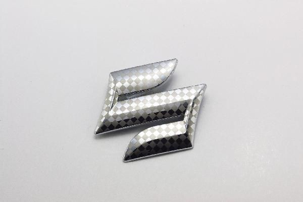 ファサネイトエンブレム 市松模様風 HA36S アルト リア クローム カーパーツ 純正 メッキ拍卖