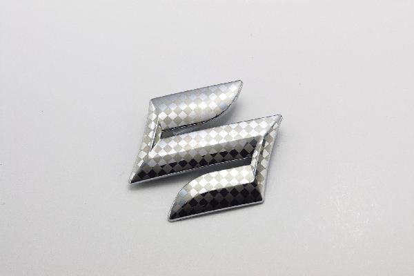 ファサネイトエンブレム 市松模様風 HG21 セルボ セット クローム カーパーツ 純正 メッキ拍卖