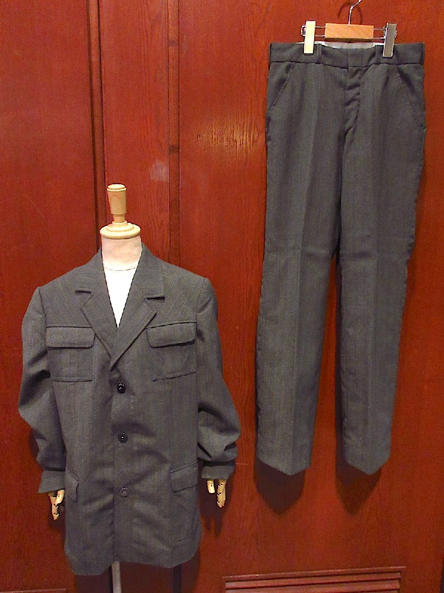 ビンテージ60's70's●キッズストライプ3Bスーツツーピース●231106c2-k-stup 1960s1970s子供服古着セットアップブレザー拍卖