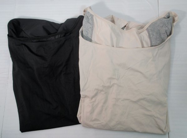 16 00964 ☆ ニッセン インナーシャツ 5L 黒・ベージュ 超冷感汗取りパッド付 フレンチ袖 2枚組【アウトレット品】拍卖