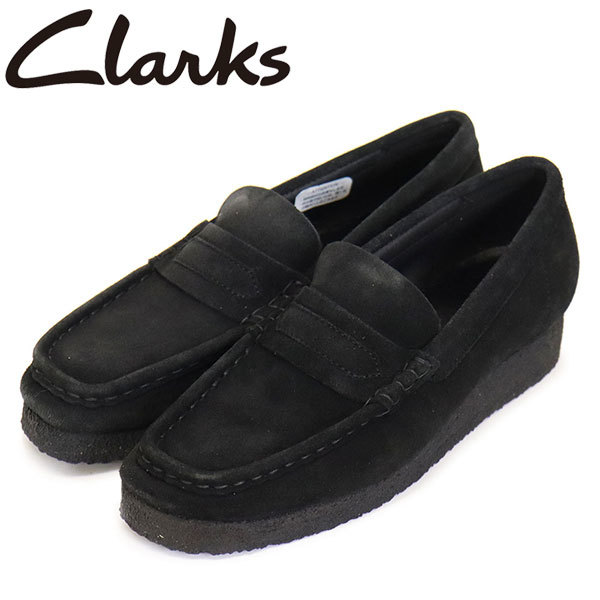 Clarks (クラークス) 26173509 Wallabee Loafer ワラビー ローファー レディースシューズ Black Sde CL108 UK5.5-約24.5cm拍卖