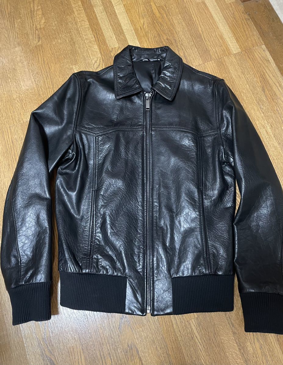 Zara ザラ バッファロー ウエスタン レザー ブルゾン ジャケット シングルライダース celine hedi slimane セリーヌ エディスリマン拍卖