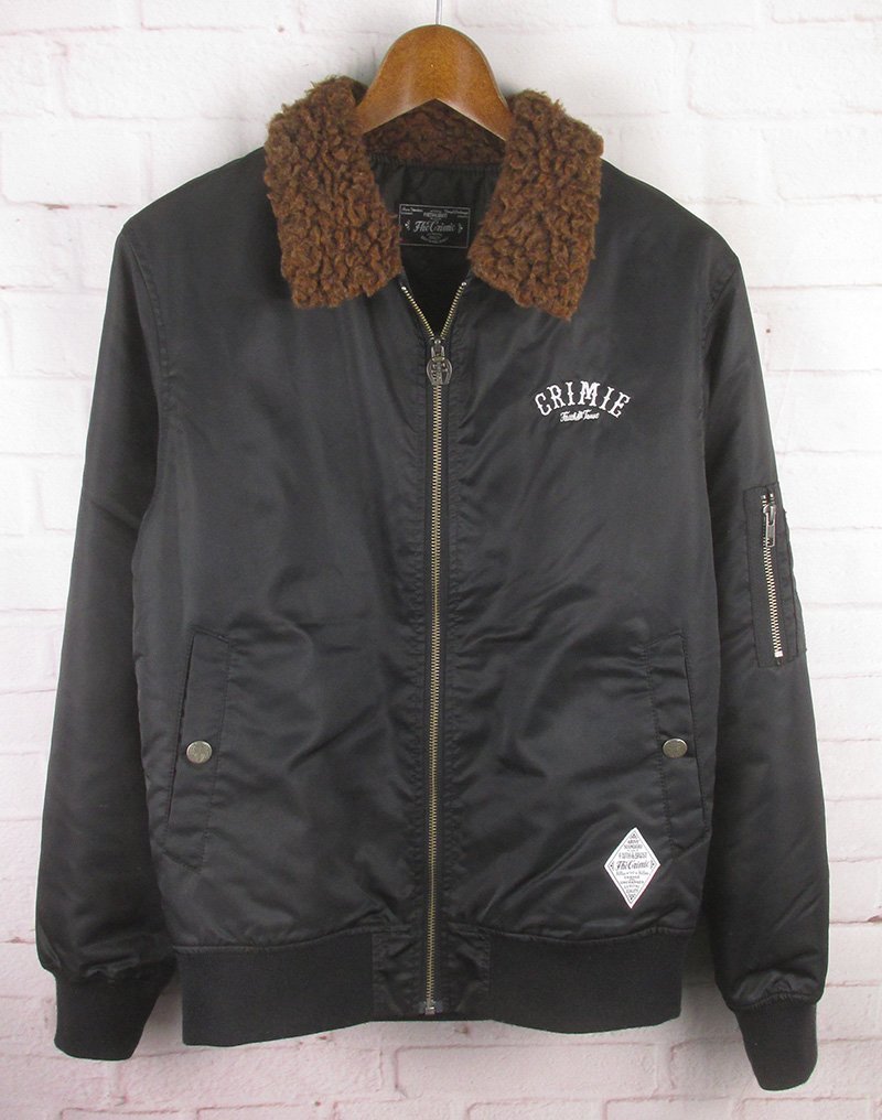 LFJ22812 THE CRIMIE クライミー 襟ボア ナイロン フライトジャケット SMALL ブラック拍卖