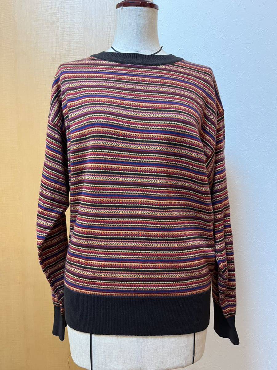 ポールスミス コレクション 黒タグ マルチボーダーニット カシミヤ混 サイズM拍卖