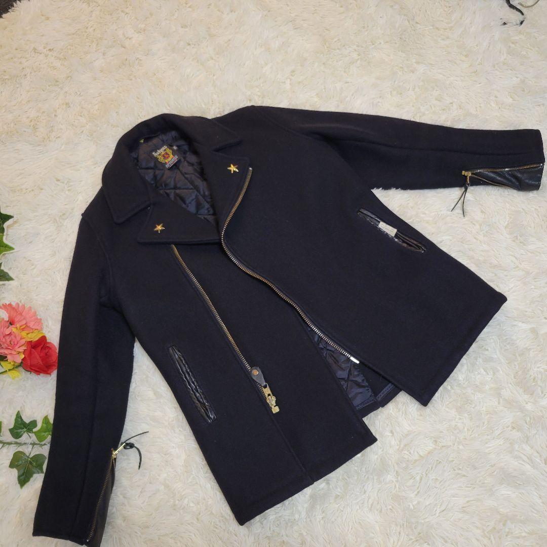 ショット 金スター ライダース ジャケット ウール コート ショート パーカー拍卖